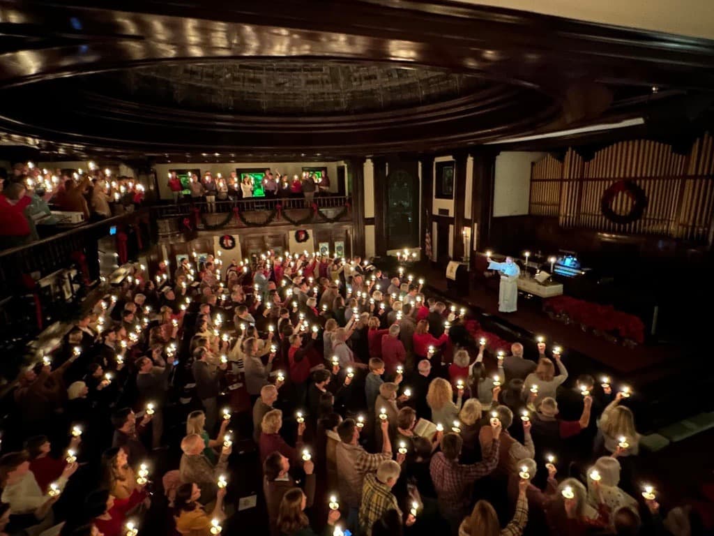 Christmas Eve candlelight service in the sanctuary