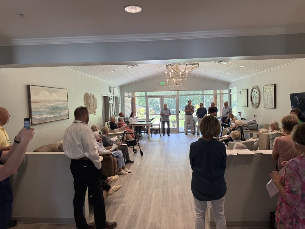 Chapel service at a local care facility