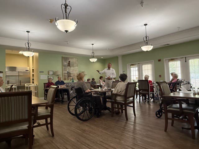 Chapel service at a local care facility