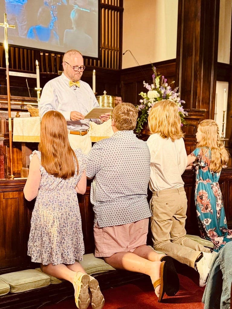 Confirmation Classes at the altar rail