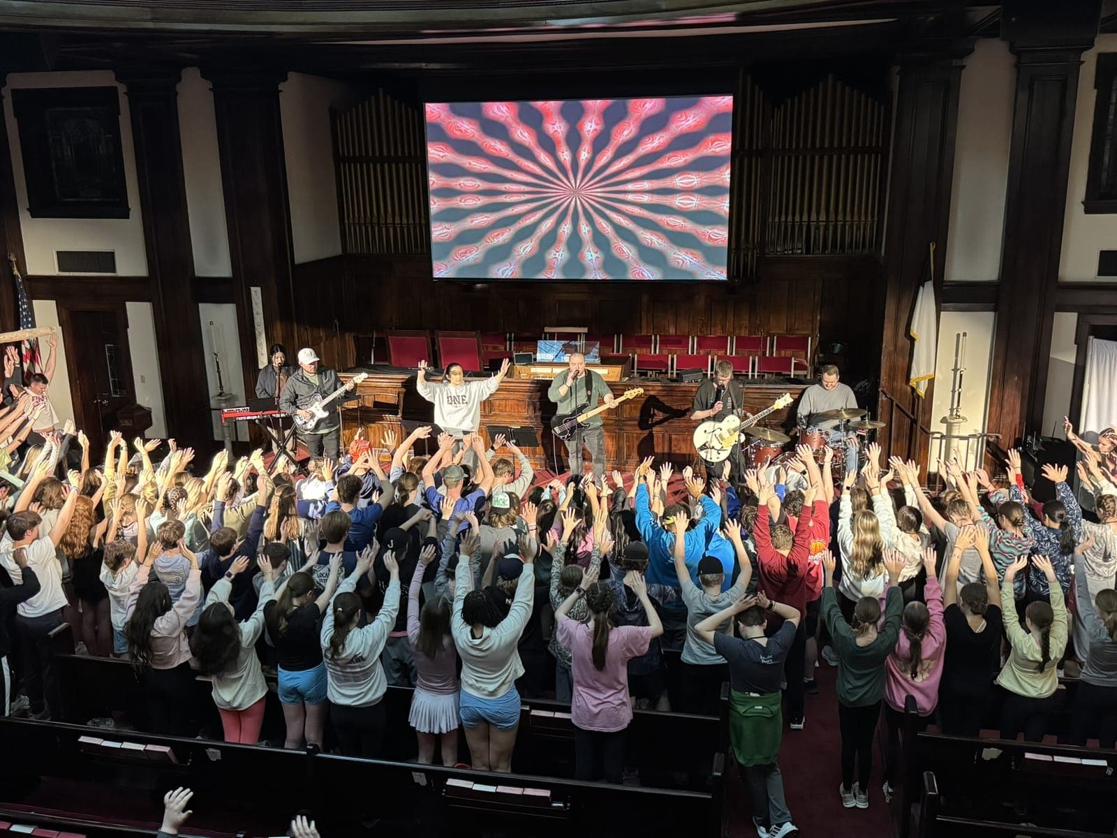 Youth worship gathering at Jasper First Methodist